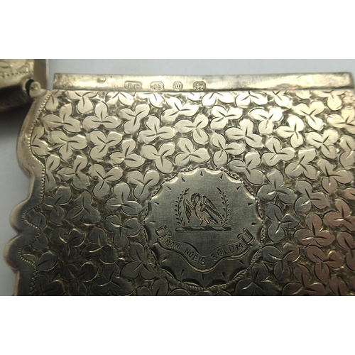 100 - Hallmarked silver card case, 10 x 7 cm, Birmingham assay, 101g, hinge is good, some minor tarnishing... 