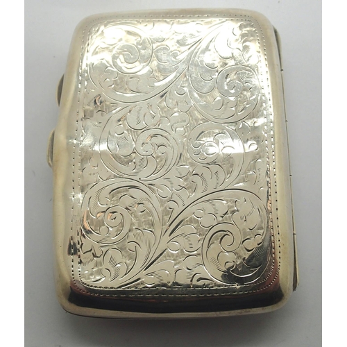 111 - Hallmarked silver cigarette case, Birmingham assay, 55g, external size: 80mm x 60mm. P&P Group 1 (£1... 