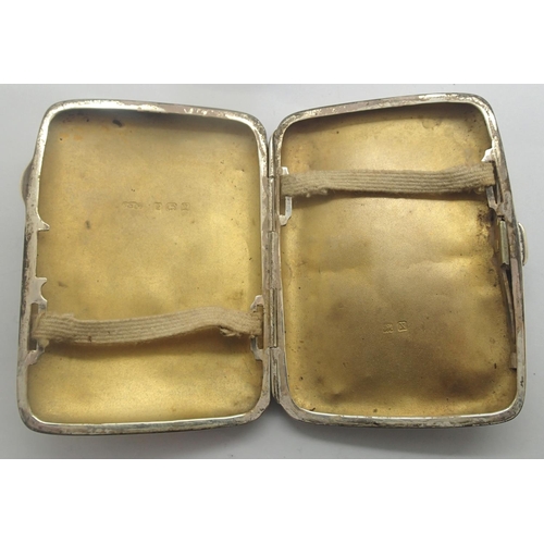 111 - Hallmarked silver cigarette case, Birmingham assay, 55g, external size: 80mm x 60mm. P&P Group 1 (£1... 