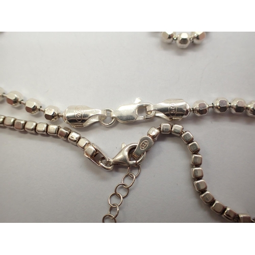 14 - Two 925 silver necklaces, largest L: 100 cm. P&P Group 1 (£14+VAT for the first lot and £1+VAT for s... 