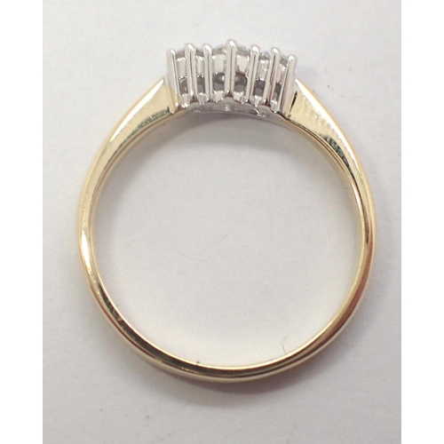 15 - 9ct gold ring set with three white stones, size N, 2.0g. P&P Group 1 (£14+VAT for the first lot and ... 