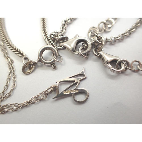 28 - Four 925 pendant and neck chains. P&P Group 1 (£14+VAT for the first lot and £1+VAT for subsequent l... 