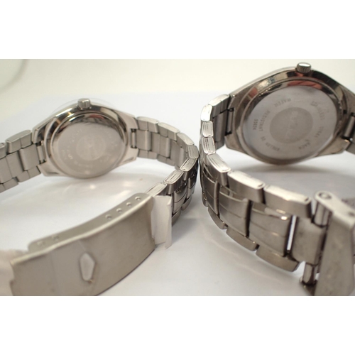 65A - Two Sekonda his and hers matching wristwatches, on stainless steel bracelets, working at lotting, bo... 