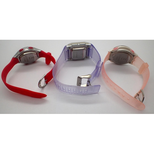 66 - Three Reflex wristwatches, all on rubber straps, not working at lotting. P&P Group 1 (£14+VAT for th... 