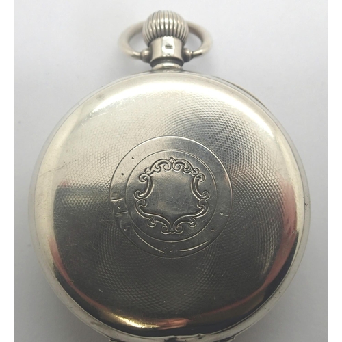 75 - Sims 17 jewel silver open face pocket watch Tavannes  style movement, Dennison case, working at lott... 