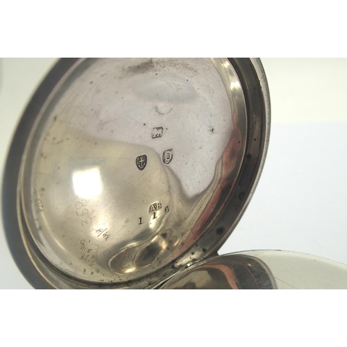 76 - Waltham silver key wind open face pocket watch, 18 size, 1883 model, AB case, with key, working at l... 