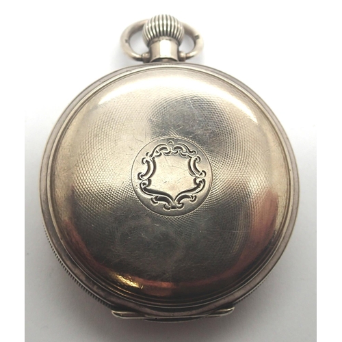 78 - Waltham silver hunter pocket watch, Traveler movement, Dennison 2oz case, working at lotting. Case D... 