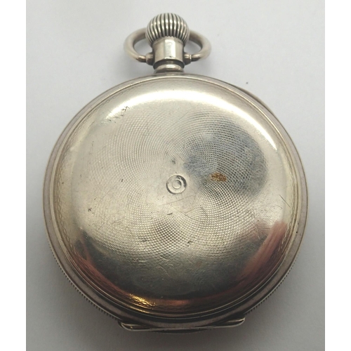 78 - Waltham silver hunter pocket watch, Traveler movement, Dennison 2oz case, working at lotting. Case D... 