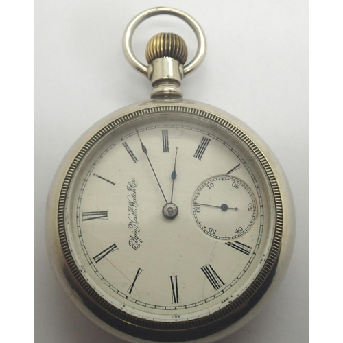 80 - Elgin 18 size 15 jewel lever set open face pocket watch, GM Wheeler model, Keystone screw back and f... 