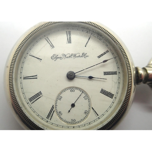 80 - Elgin 18 size 15 jewel lever set open face pocket watch, GM Wheeler model, Keystone screw back and f... 