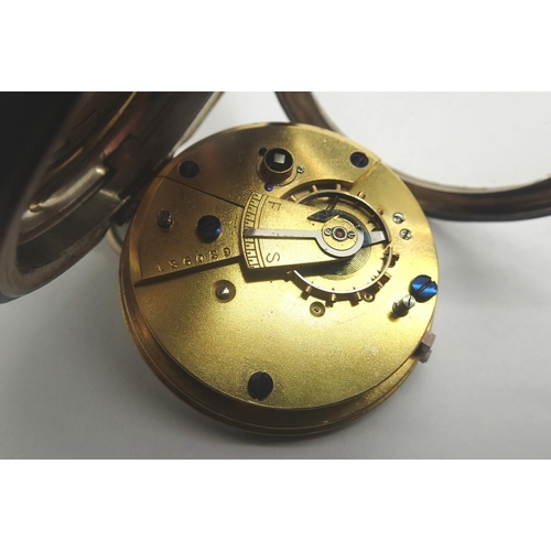 82 - English key wind silver cased open face pocket watch going barrel movement, compensated balance, wit... 