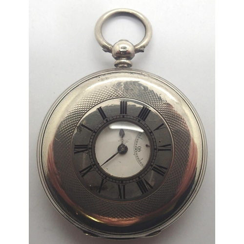 85 - Baume Geneve 925 silver half hunter pocket watch. Not working at lotting, case D: 47 mm. P&P Group 1... 