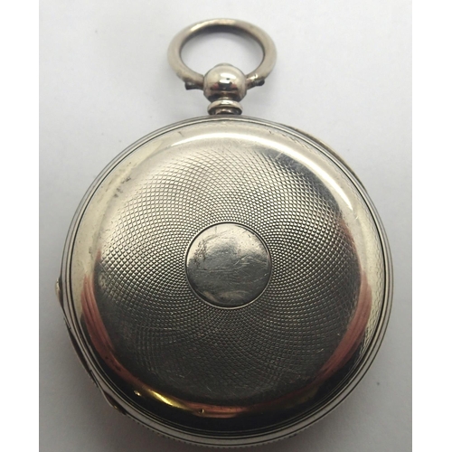 85 - Baume Geneve 925 silver half hunter pocket watch. Not working at lotting, case D: 47 mm. P&P Group 1... 