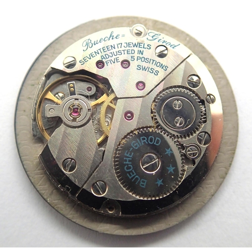 86 - Bueche Girod; gents wristwatch movement. P&P Group 1 (£14+VAT for the first lot and £1+VAT for subse... 