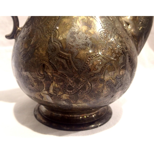 88 - Victorian silver hallmarked hot water/coffee jug, London assay, maker WH, 665g. P&P Group 2 (£18+VAT... 