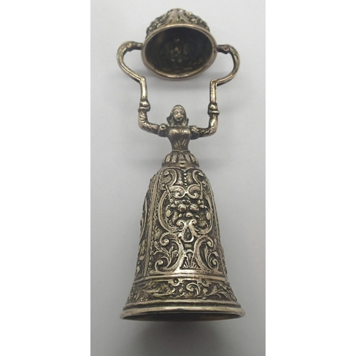 95 - Continental 800 silver marriage wager cup, H: 12 cm, 78g. P&P Group 1 (£14+VAT for the first lot and... 