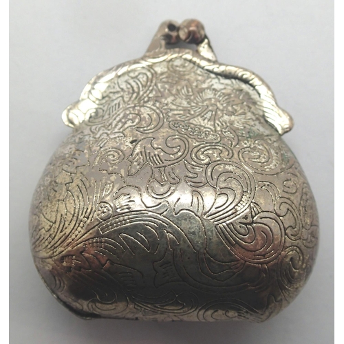 98 - Miniature white metal postage stamp purse, H: 40 mm, 10g. P&P Group 1 (£14+VAT for the first lot and... 