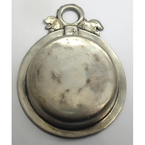 99 - Russian silver spoon and white metal dish, D: 13 cm, 415g. P&P Group 1 (£14+VAT for the first lot an... 