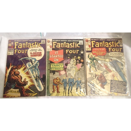 403 - Marvel Comics Fantastic Four, nos 20, 29 and 55 (3), pen to cover of issue 20, some creasing to cove... 