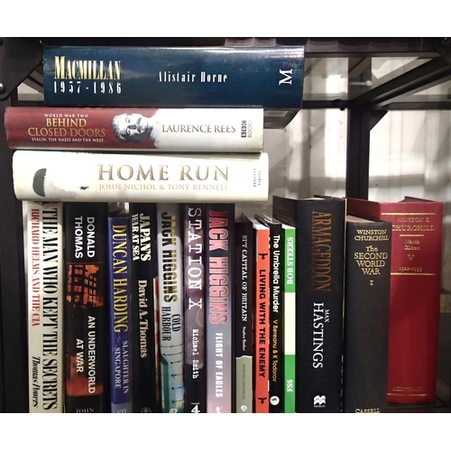 417 - Four shelves of Military related books. Not available for in-house P&P, contact Paul O'Hea at Mailbo... 