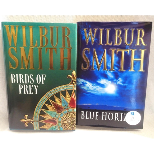 419 - Two autographed Wilbur Smith novels, Blue Horizon and Birds Of Prey. P&P Group 2 (£18+VAT for the fi... 