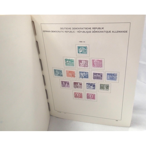 431 - Three volume Schaubek stamp album set, East German, mostly complete. P&P Group 3 (£25+VAT for the fi... 