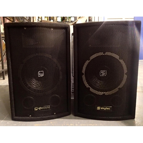 434 - Pair of Skytec 150w speakers. Not available for in-house P&P, contact Paul O'Hea at Mailboxes on 019... 