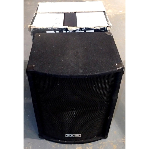 435 - Boxed Pulse 10 inch two way DJ/PA speaker system. Not available for in-house P&P, contact Paul O'Hea... 