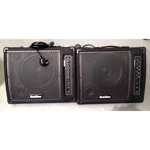 437 - Pair of Subzero speakers, 5SZ-C10MA, both power cables present. Not available for in-house P&P, cont... 