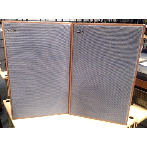 443 - Pair of Richard Allan Pavane three way speakers, 12 inch bass drivers, midrange and tweeter, fully r... 