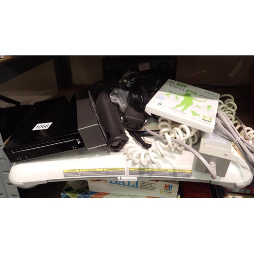 1068 - Nintendo Wii with Wii fit board and accessories. Not available for in-house P&P, contact Paul O'Hea ... 