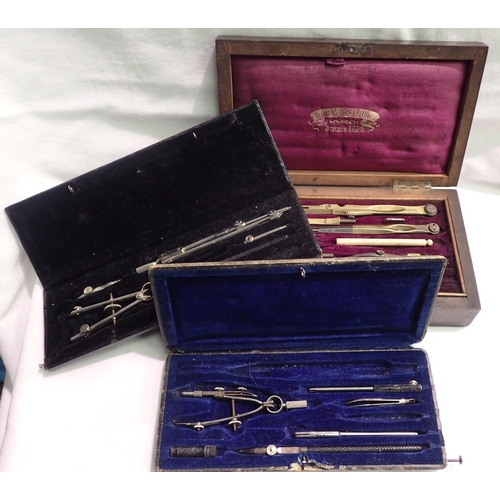 1083 - Three cased sets of vintage drawing instruments. P&P Group 2 (£18+VAT for the first lot and £3+VAT f... 