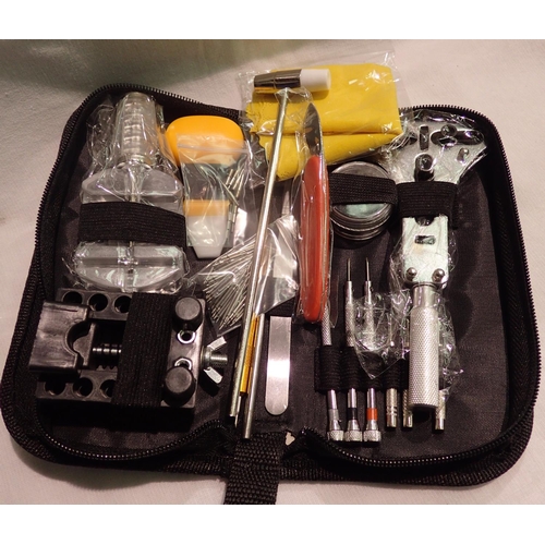 1091 - 147 piece cased watch repair kit with back openers, clamps etc. P&P Group 1 (£14+VAT for the first l... 