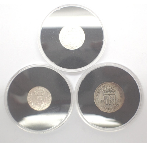 3069 - Three encapsulated silver coins with certificates. P&P Group 1 (£14+VAT for the first lot and £1+VAT... 