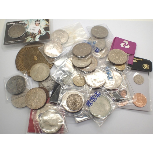 3074 - Evasion and copy coins together with mixed UK commemoratives. P&P Group 1 (£14+VAT for the first lot... 