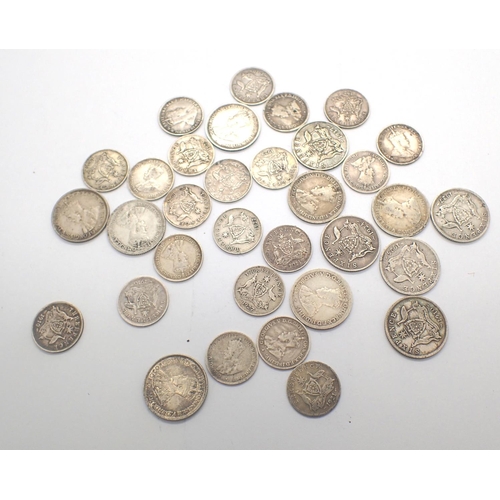 3075 - Collection of Silver Australian silver Colonial coins. P&P Group 1 (£14+VAT for the first lot and £1... 