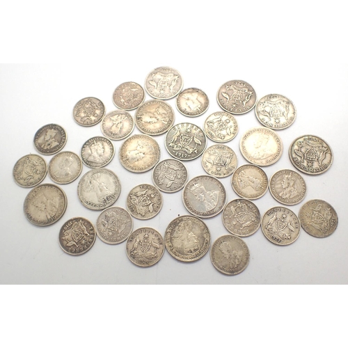 3075 - Collection of Silver Australian silver Colonial coins. P&P Group 1 (£14+VAT for the first lot and £1... 