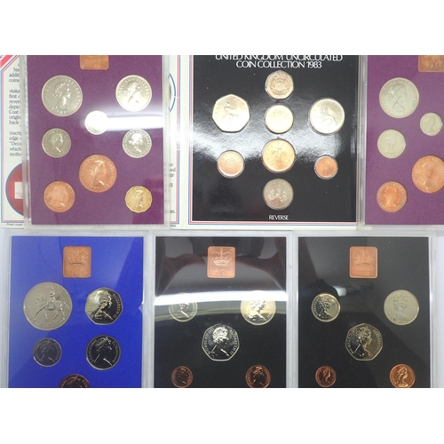 3076 - Uncirculated UK coin sets: 1970, 1971, 1977 and 1983 (6). P&P Group 1 (£14+VAT for the first lot and... 