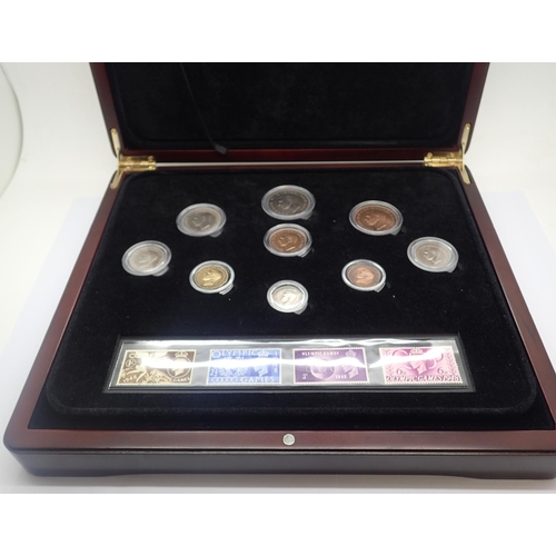 3084 - 1948 London Mint Olympics stamp and coin set of George VI. P&P Group 1 (£14+VAT for the first lot an... 