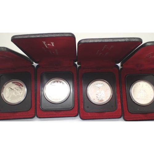 3088 - Eight cased 1976 Canadian silver proof dollars. P&P Group 1 (£14+VAT for the first lot and £1+VAT fo... 