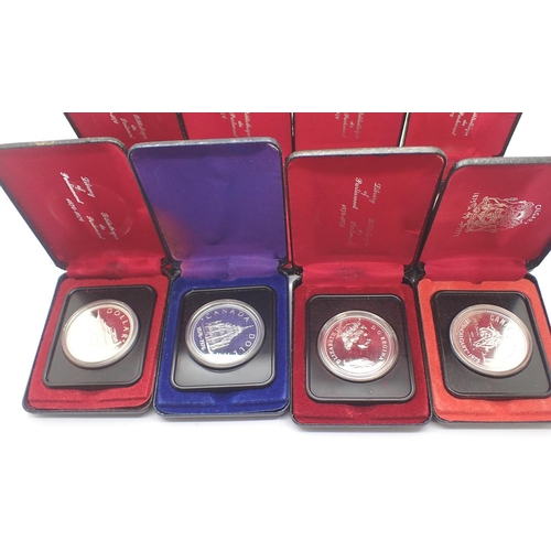 3088 - Eight cased 1976 Canadian silver proof dollars. P&P Group 1 (£14+VAT for the first lot and £1+VAT fo... 