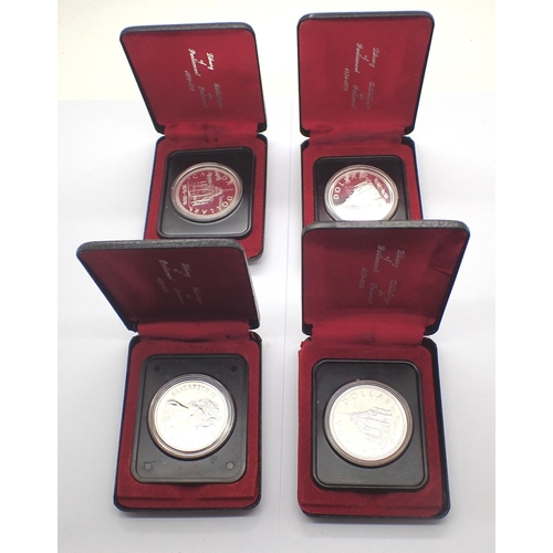 3090 - Four cased 1976 Canadian silver proof dollars. P&P Group 1 (£14+VAT for the first lot and £1+VAT for... 