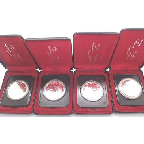 3090 - Four cased 1976 Canadian silver proof dollars. P&P Group 1 (£14+VAT for the first lot and £1+VAT for... 