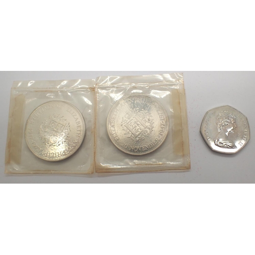 3091 - Two boxed silver proof 1972 coins and a 1973 50p (3). P&P Group 1 (£14+VAT for the first lot and £1+... 