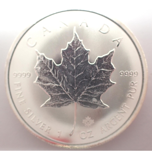 3113 - 2017 Canadian Maple silver 1oz bullion round. P&P Group 1 (£14+VAT for the first lot and £1+VAT for ... 