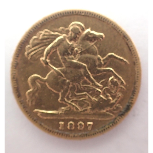 3116 - 1897 half sovereign of Queen Victoria. P&P Group 1 (£14+VAT for the first lot and £1+VAT for subsequ... 