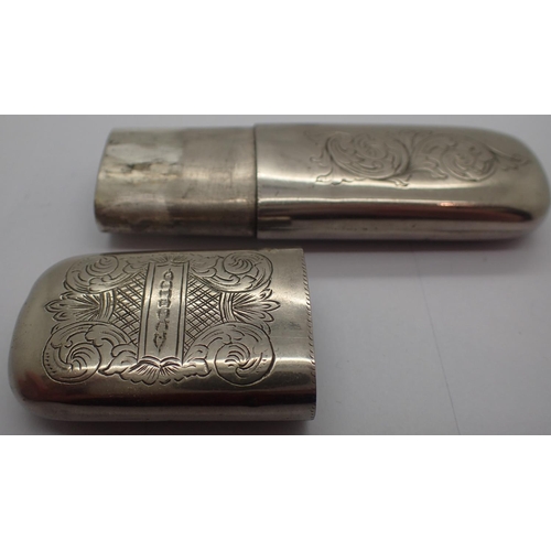 101A - Silver plated cheroot case with engraved decoration. P&P Group 1 (£14+VAT for the first lot and £1+V... 