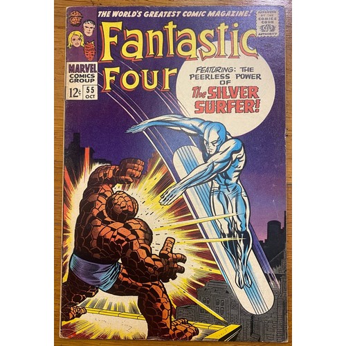 403 - Marvel Comics Fantastic Four, nos 20, 29 and 55 (3), pen to cover of issue 20, some creasing to cove... 