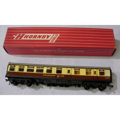 2089 - Hornby Dublo Super Detail restaurant car, chocolate/cream, excellent condition. Box is in excellent ... 