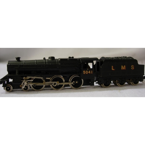 2110 - N gauge Farish Class 5, LMS Black, 5041. Tender to loco coupling required. Good condition, unboxed. ... 